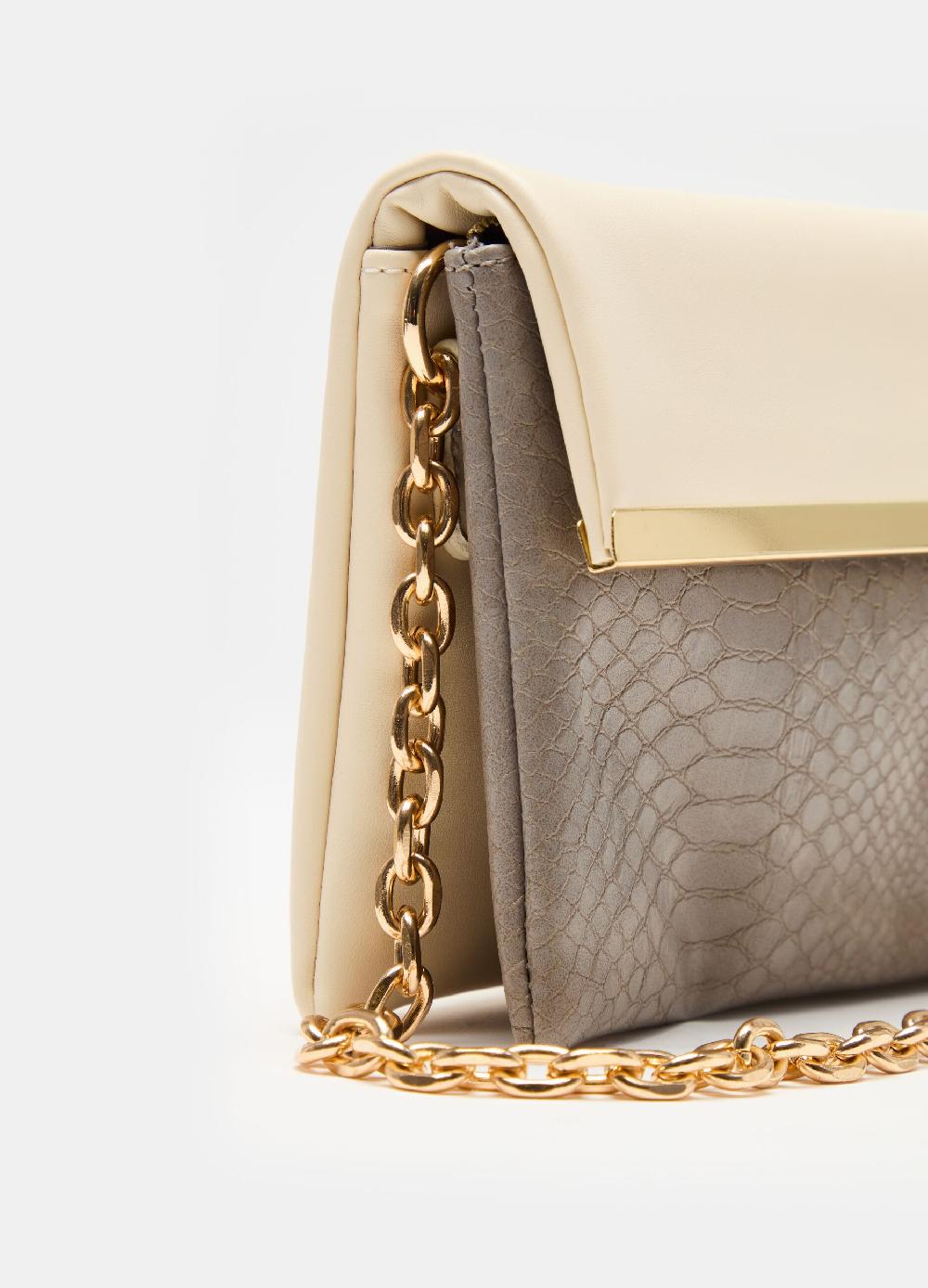 Stefanel Pochette rettangolare bicolore Smaltimento dello stoccaggio