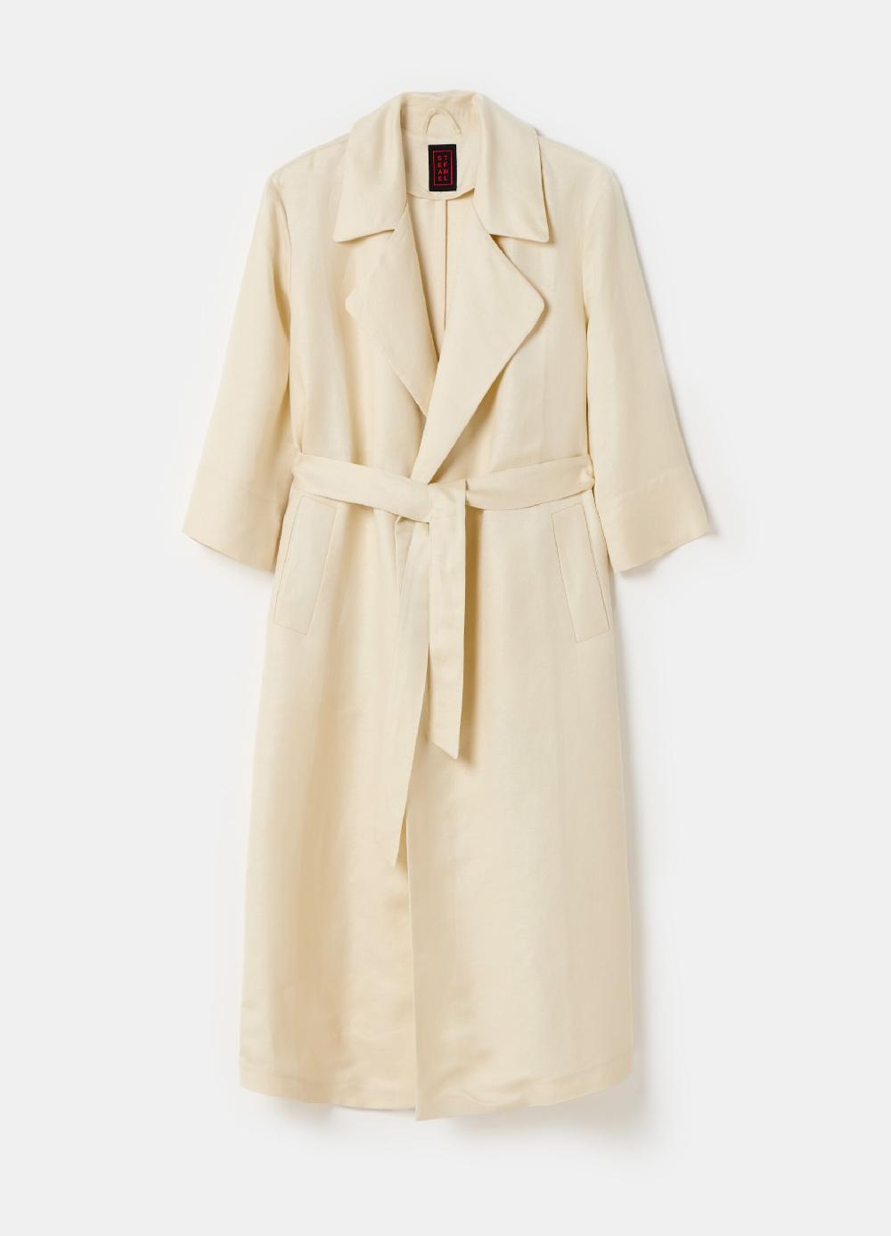 Stefanel Trench lungo con cintura Vendita calda