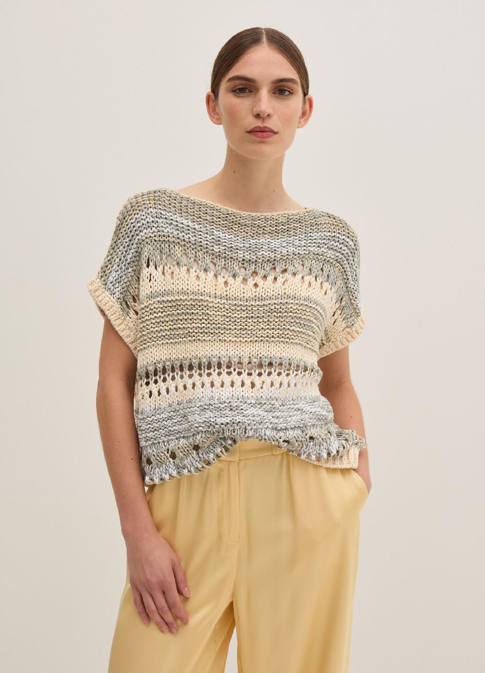 Stefanel Maglia lavorata con fantasia multicolore Online Outlet