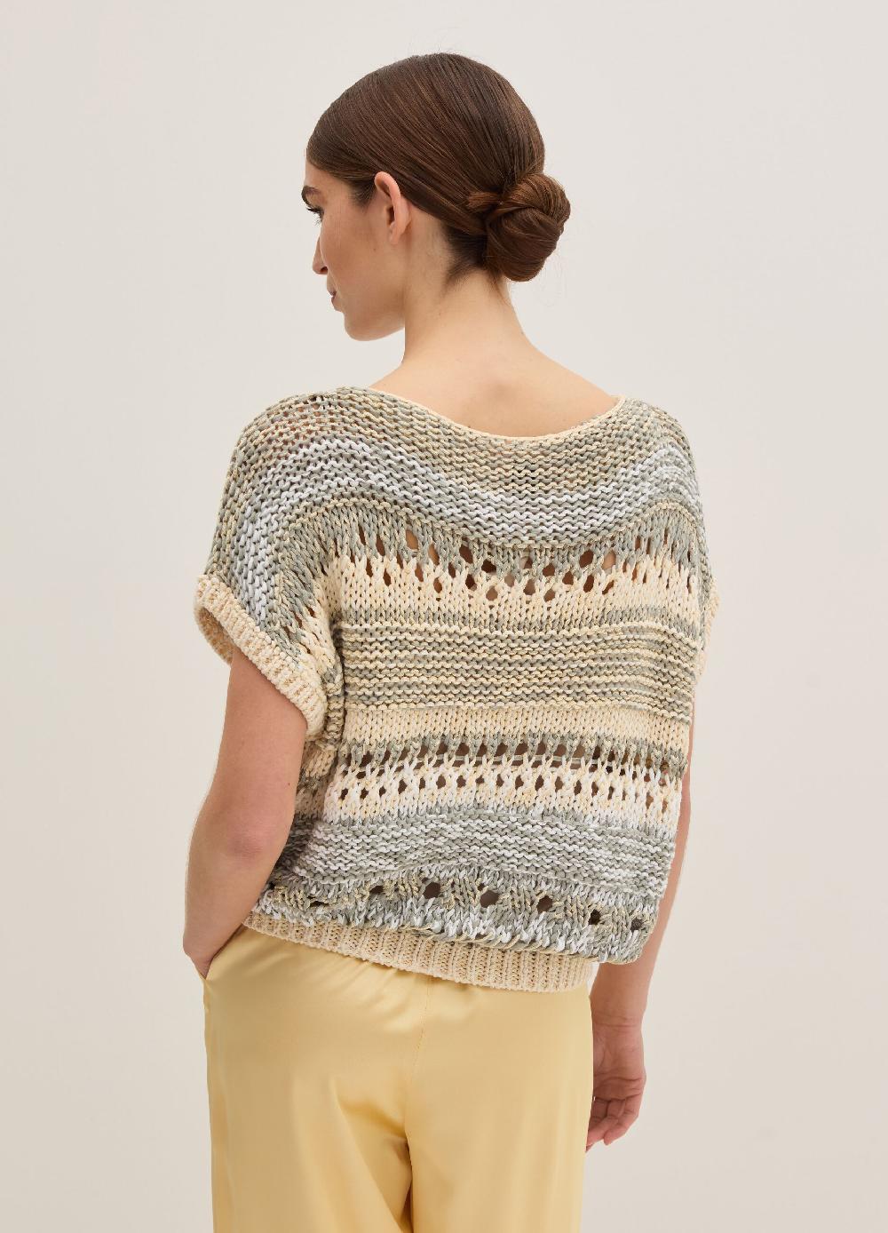 Stefanel Maglia lavorata con fantasia multicolore Online Outlet