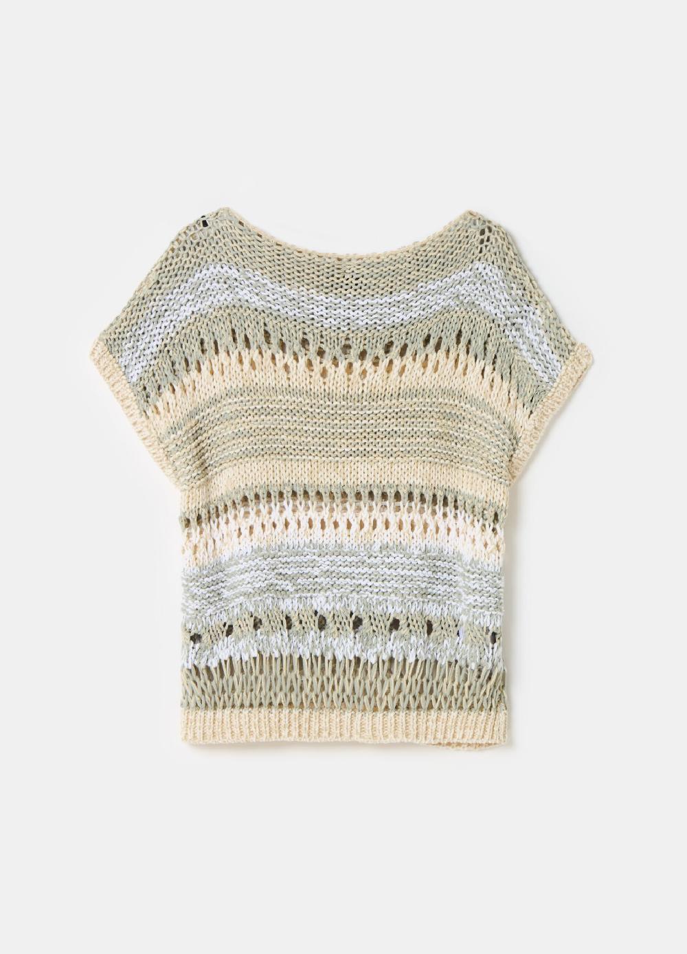 Stefanel Maglia lavorata con fantasia multicolore Online Outlet