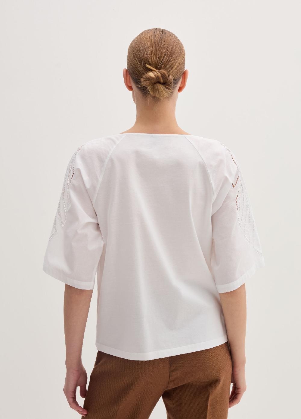 Stefanel Maglia in jersey con ricamo anglaise Lightning offer