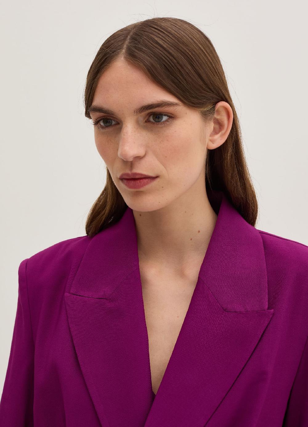 Stefanel Blazer fluido doppiopetto in twill tecnico Offerte stagionali