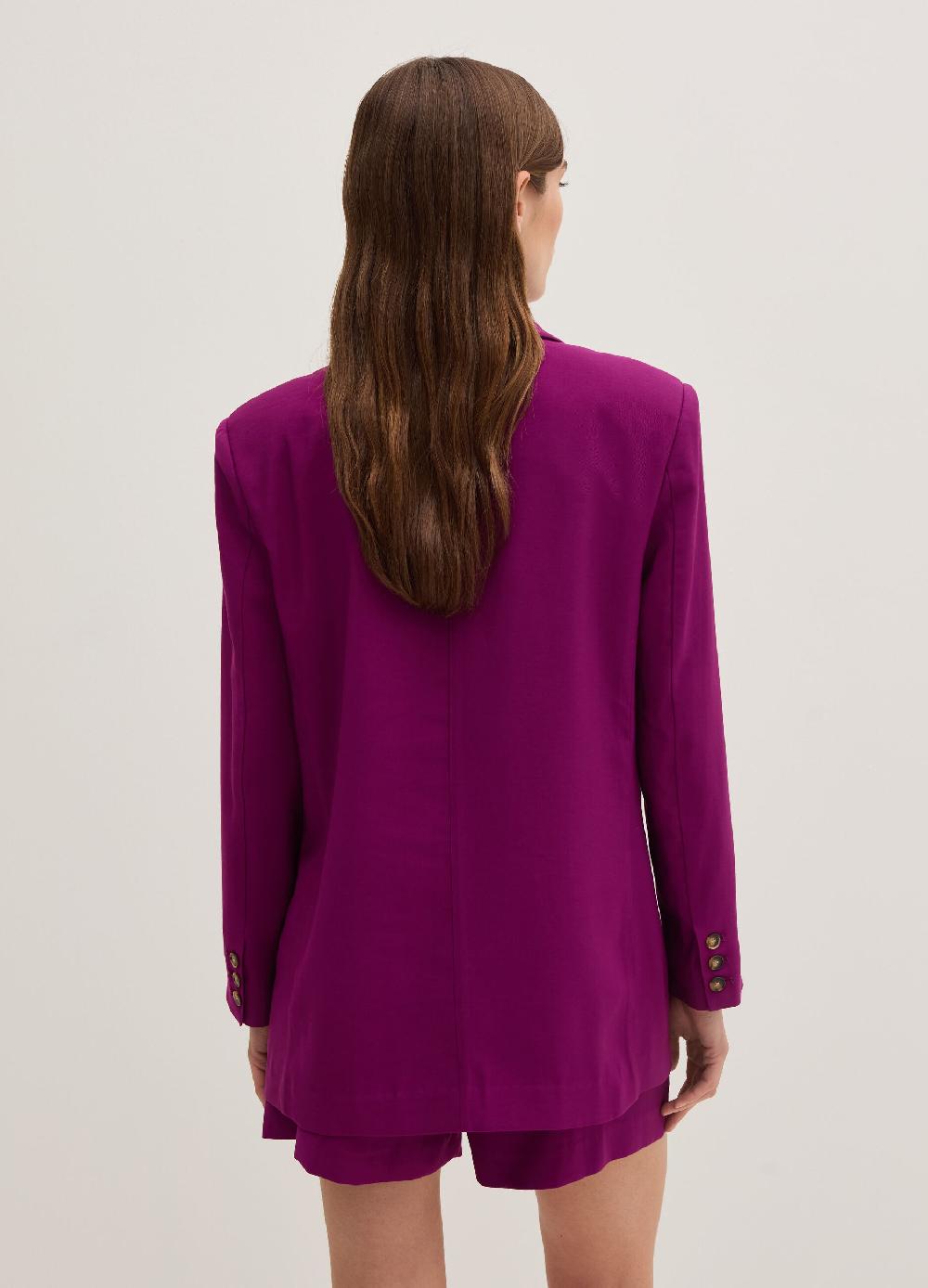 Stefanel Blazer fluido doppiopetto in twill tecnico Offerte stagionali