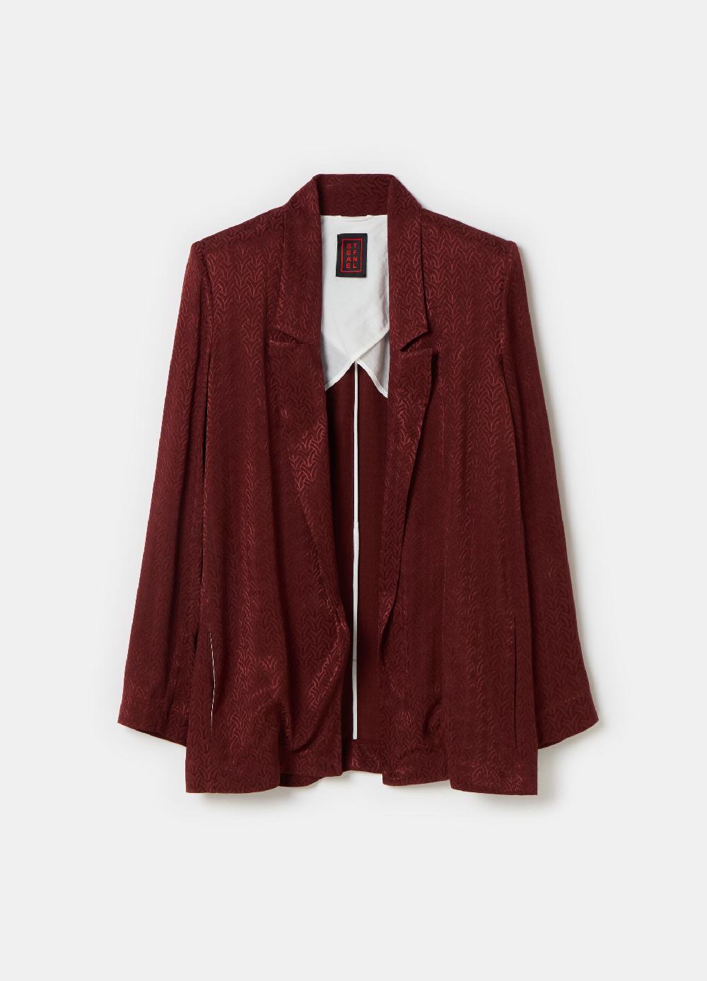 Stefanel Blazer aperto in viscosa jacquard Liquidazione