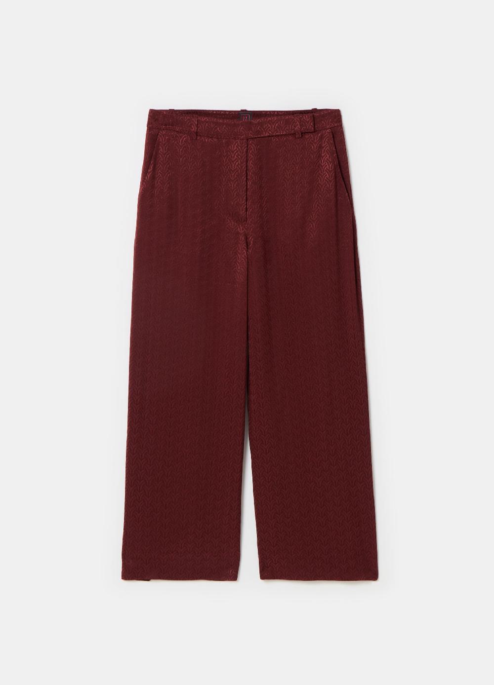 Stefanel Pantalone wide leg in viscosa jacquard Comprane uno, ottenene uno gratis