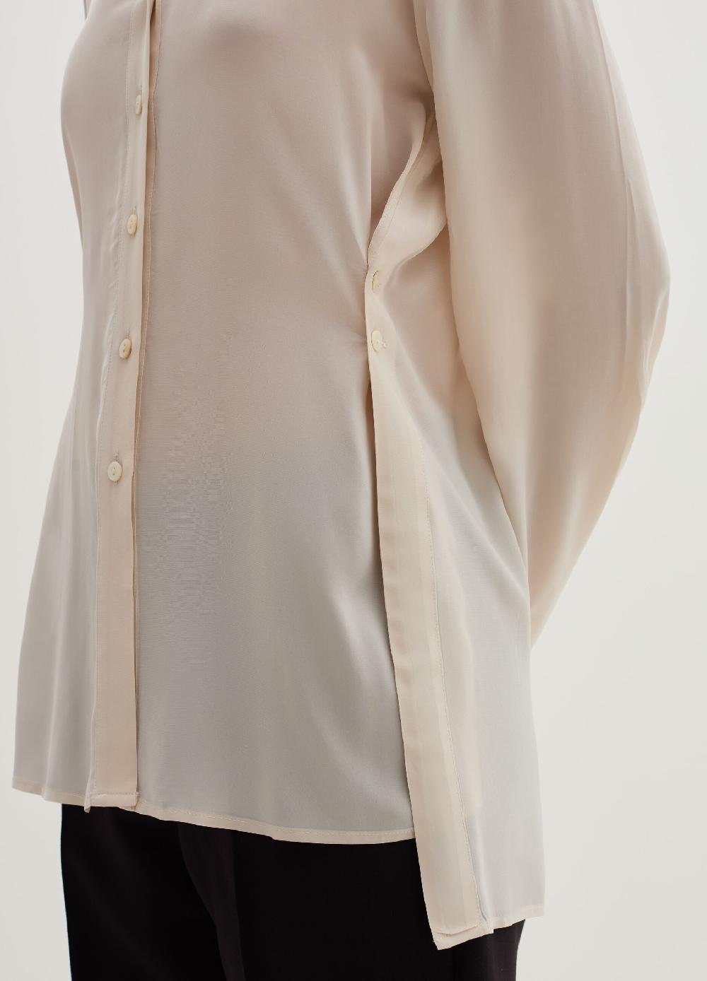 Stefanel Camicia in crêpe de chine collo alla coreana Sconti VIP