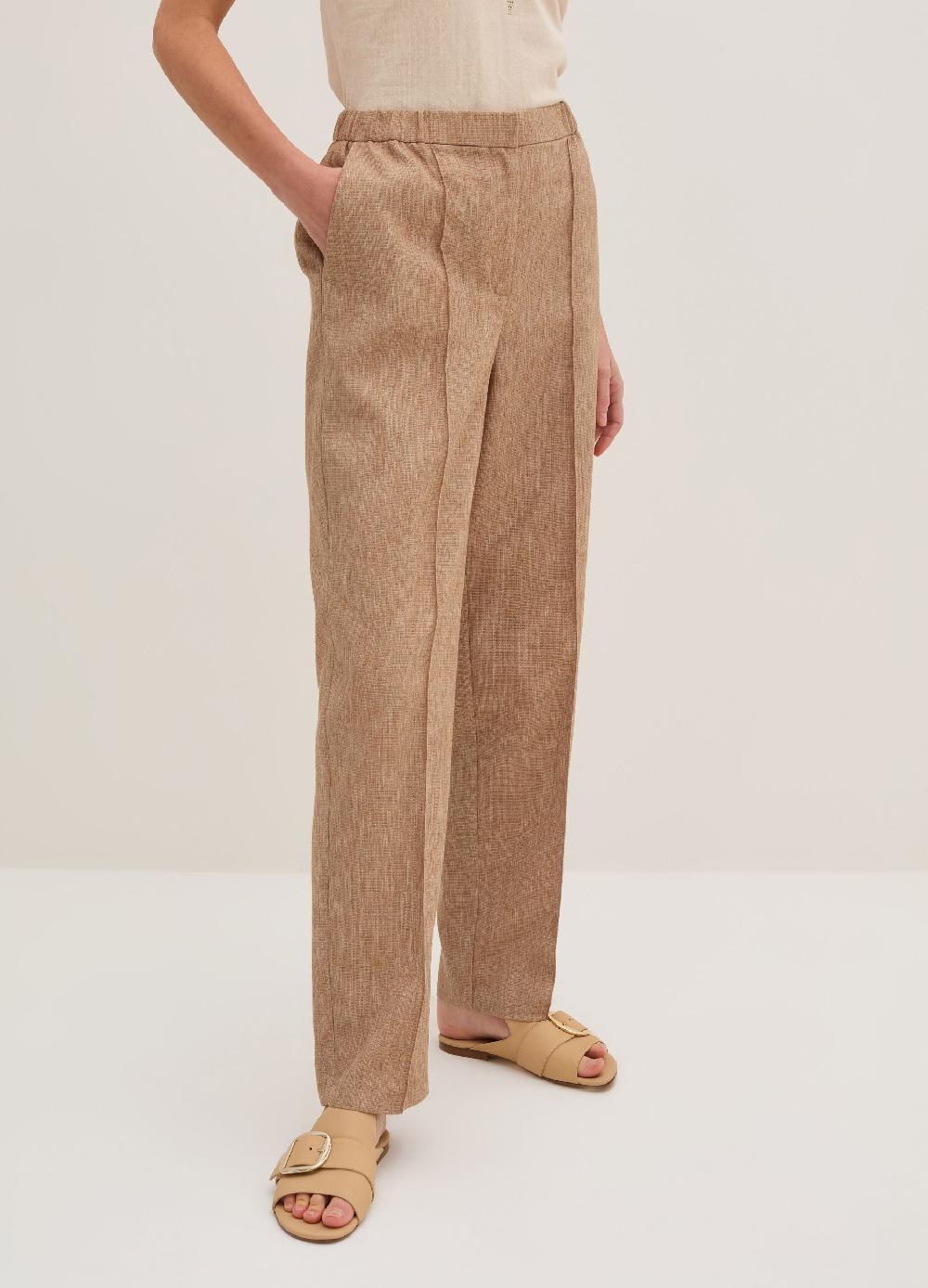Stefanel Pantalone carrot fit con trama natte ACQUISTA ORA