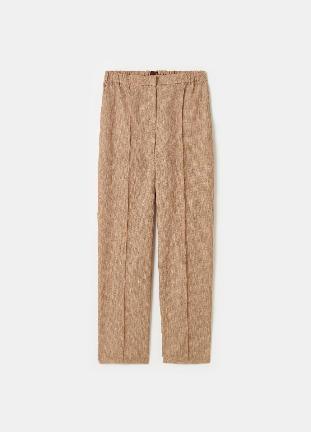 Stefanel Pantalone carrot fit con trama natte ACQUISTA ORA