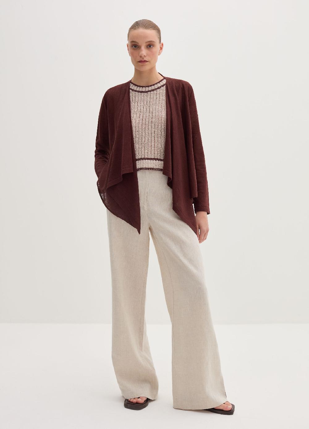 Stefanel Cardigan aperto in misto lino Promozione temporanea