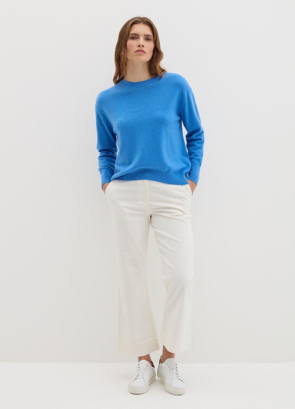 Stefanel Pullover girocollo in lana cardata Sostegno trimestrale