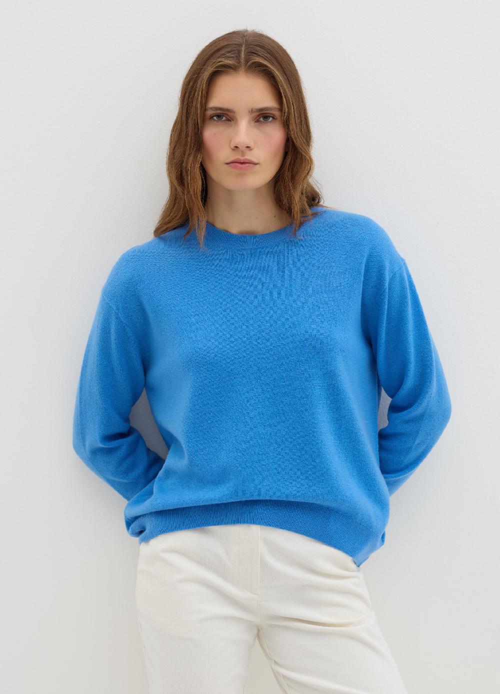 Stefanel Pullover girocollo in lana cardata Sostegno trimestrale