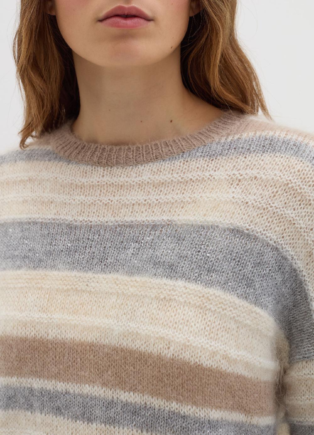 Stefanel Maglia rigata con micro paillettes Trasporto libero internazionale