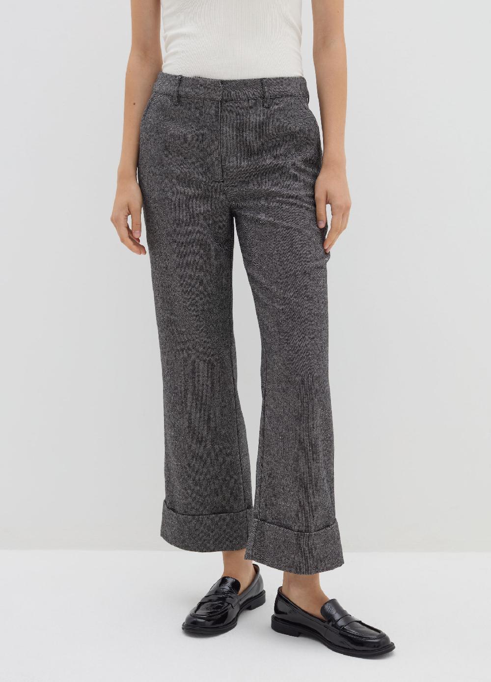 Stefanel Pantalone a gamba larga in tweed Black Friday Prezzi