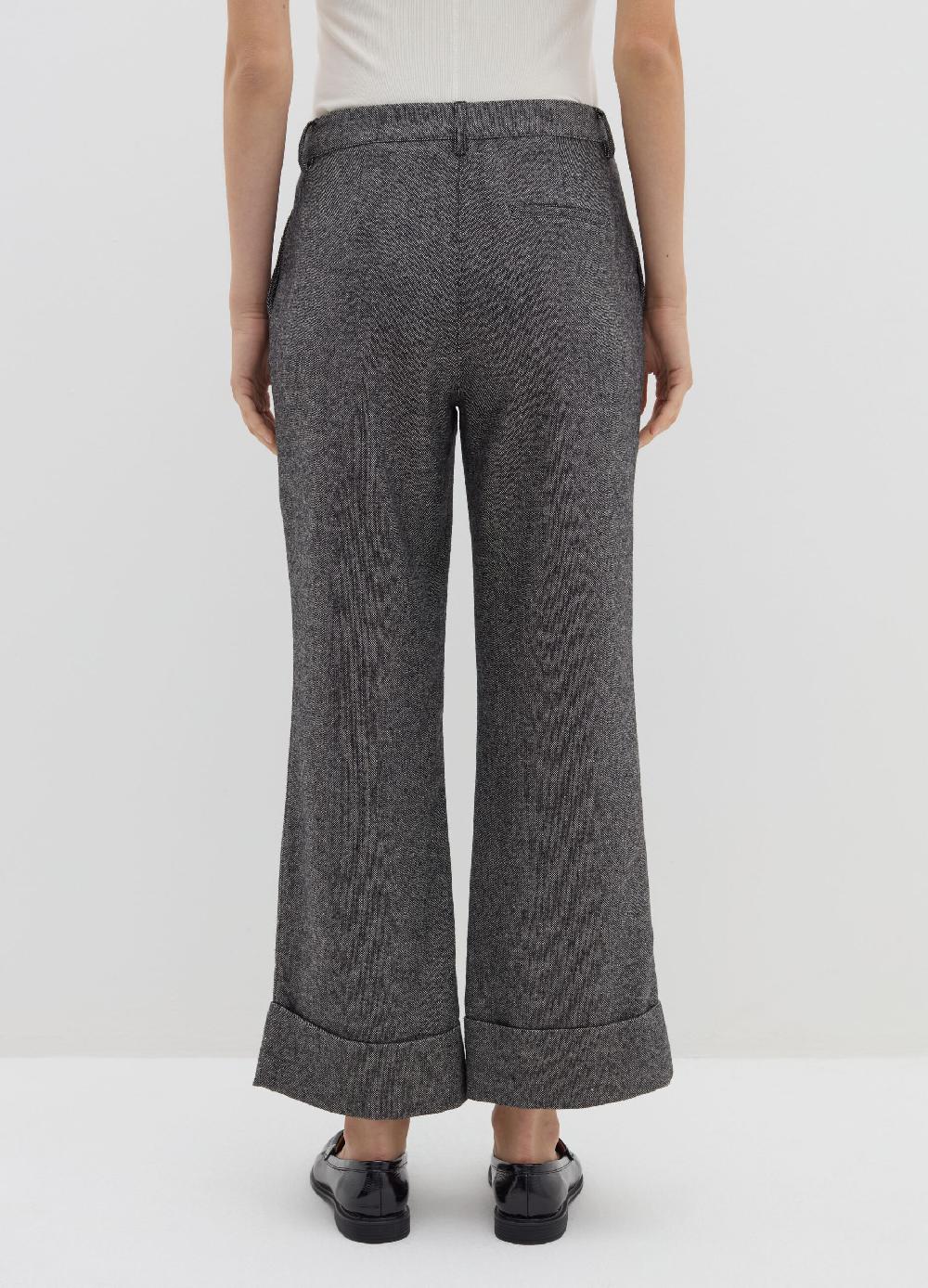 Stefanel Pantalone a gamba larga in tweed Black Friday Prezzi
