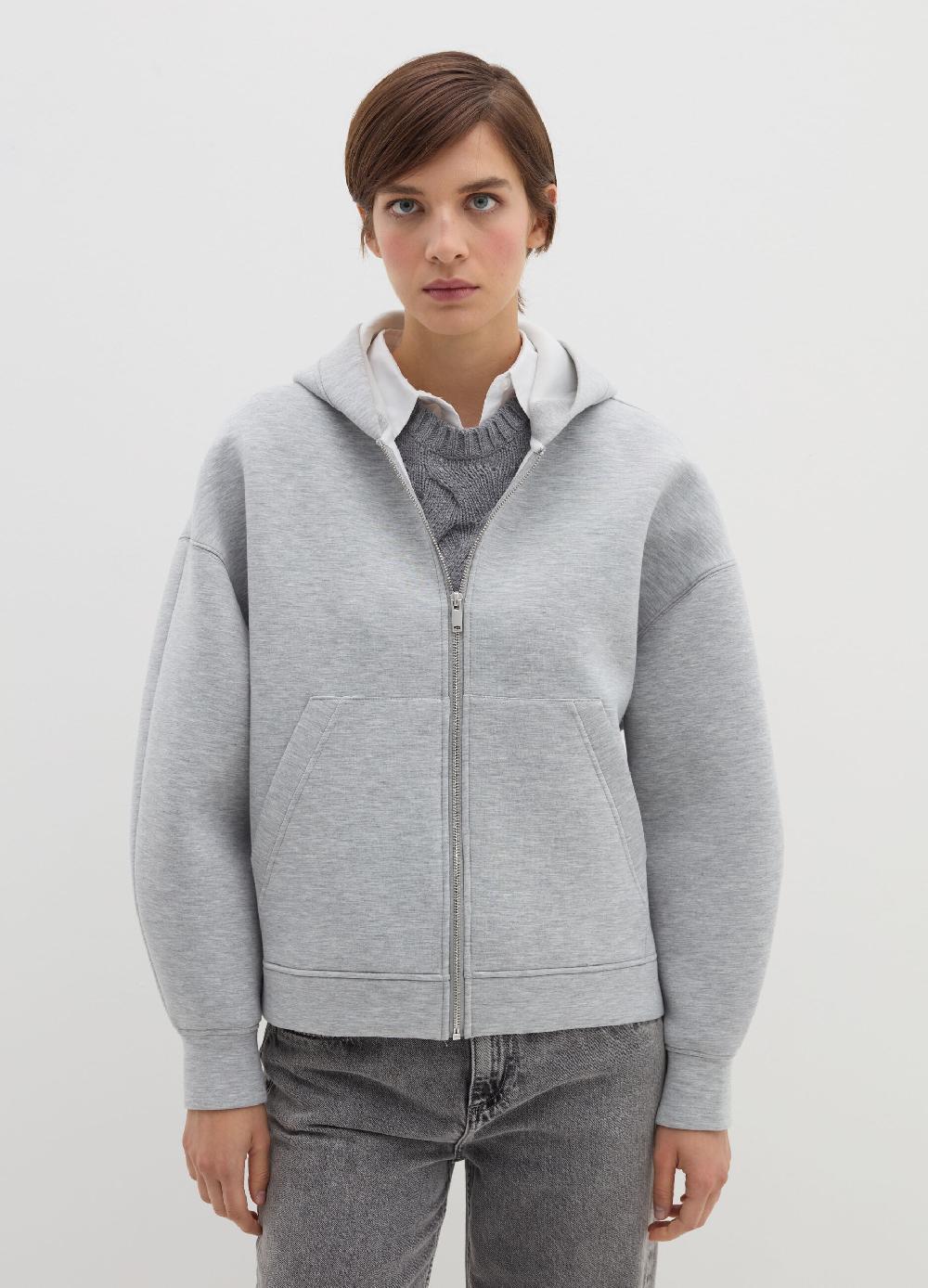 Stefanel Felpa over con cappuccio e zip In Linea