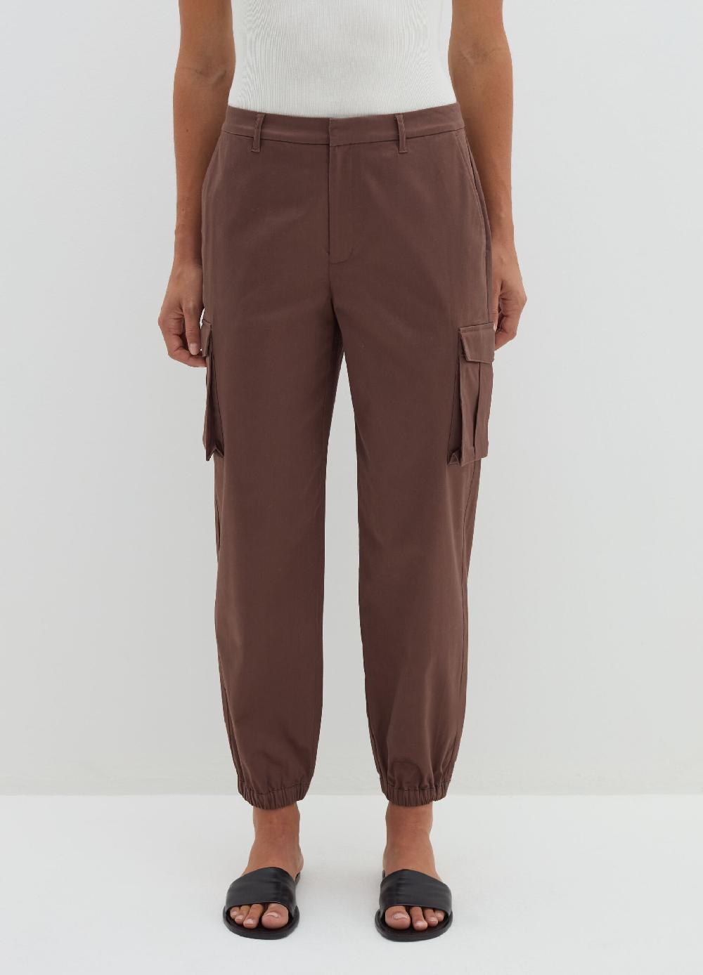 Stefanel Pantalone cargo in cotone satin Vendita