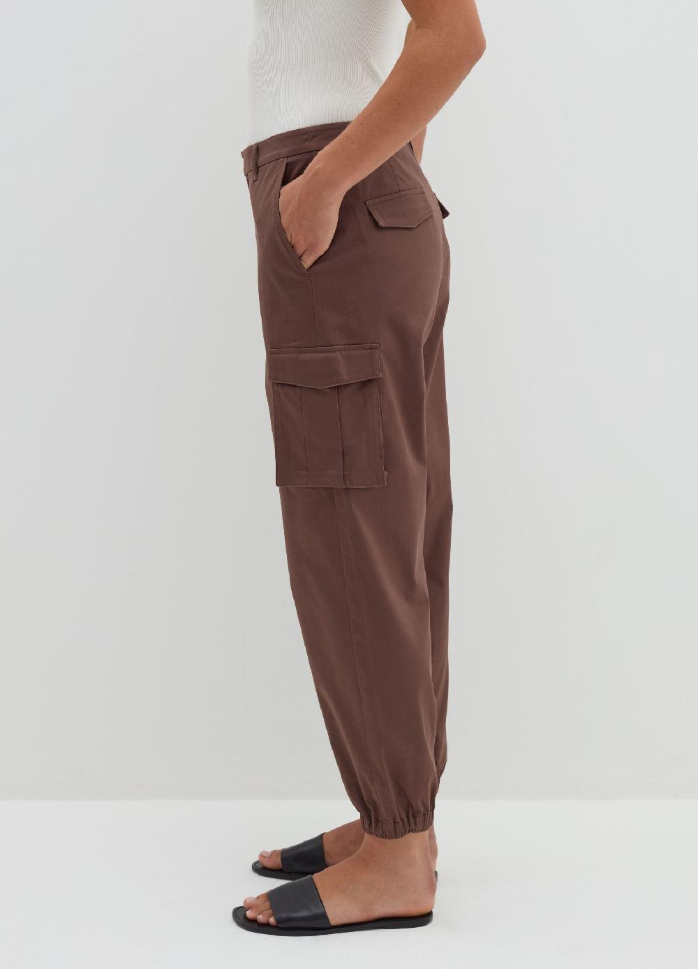 Stefanel Pantalone cargo in cotone satin Vendita