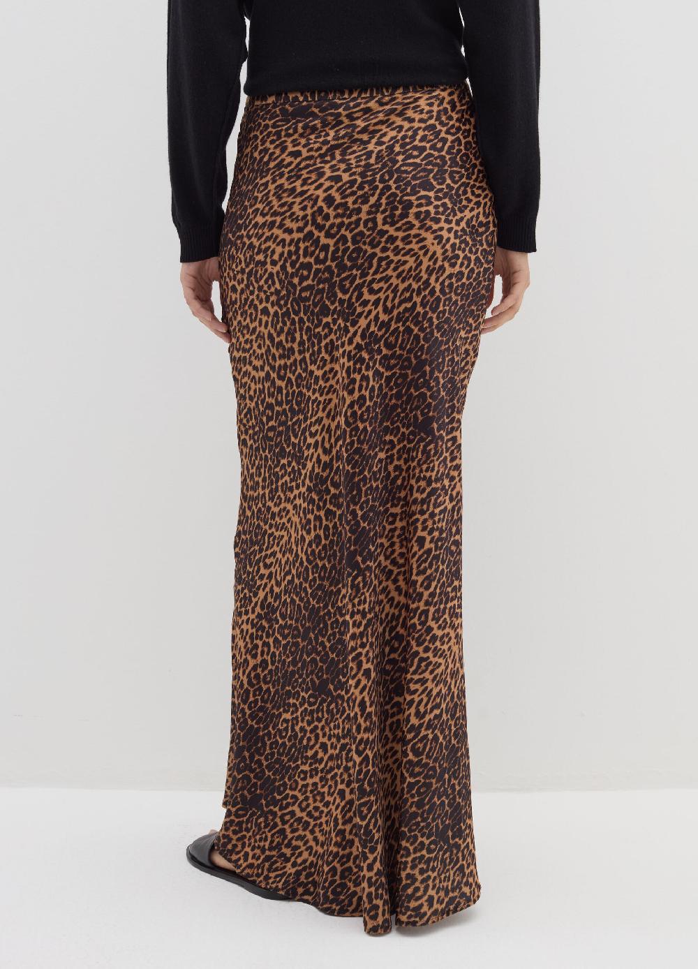 Stefanel Gonna lunga in satin con stampa animalier Soddisfazione Garantita