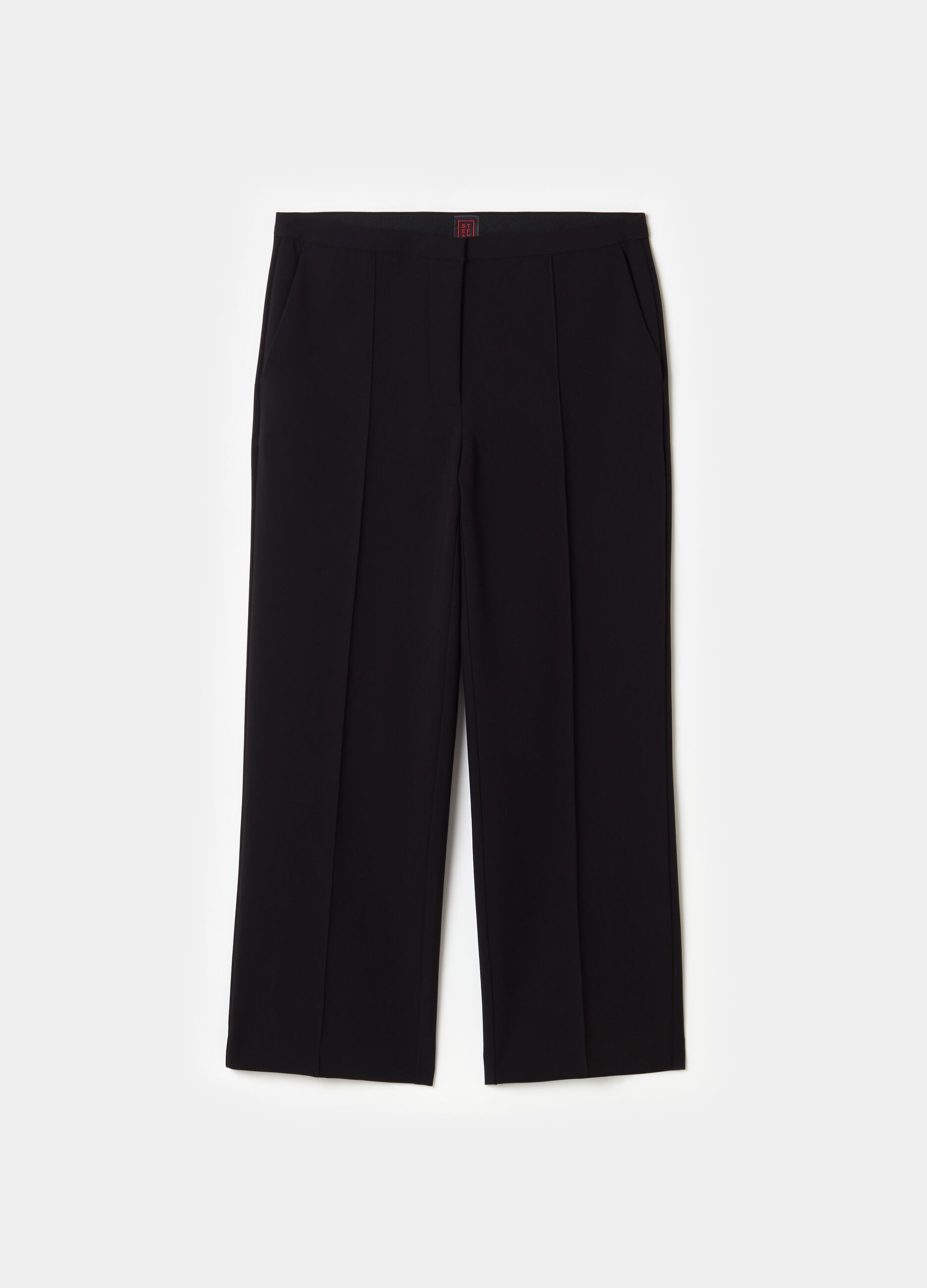 Stefanel Pantalone a sigaretta crop in crêpe doppia Prezzo Ridotto