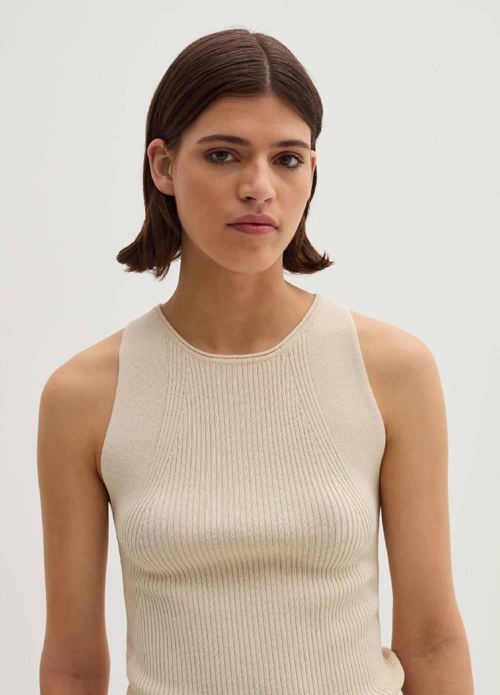 Stefanel Tank top in crêpe a coste piatte Moda