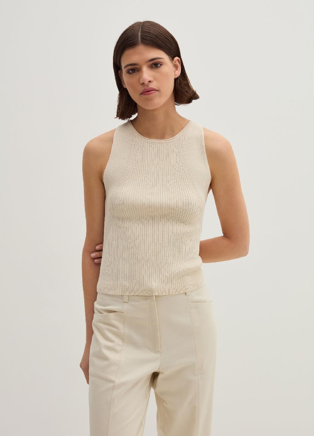 Stefanel Tank top in crêpe a coste piatte Moda