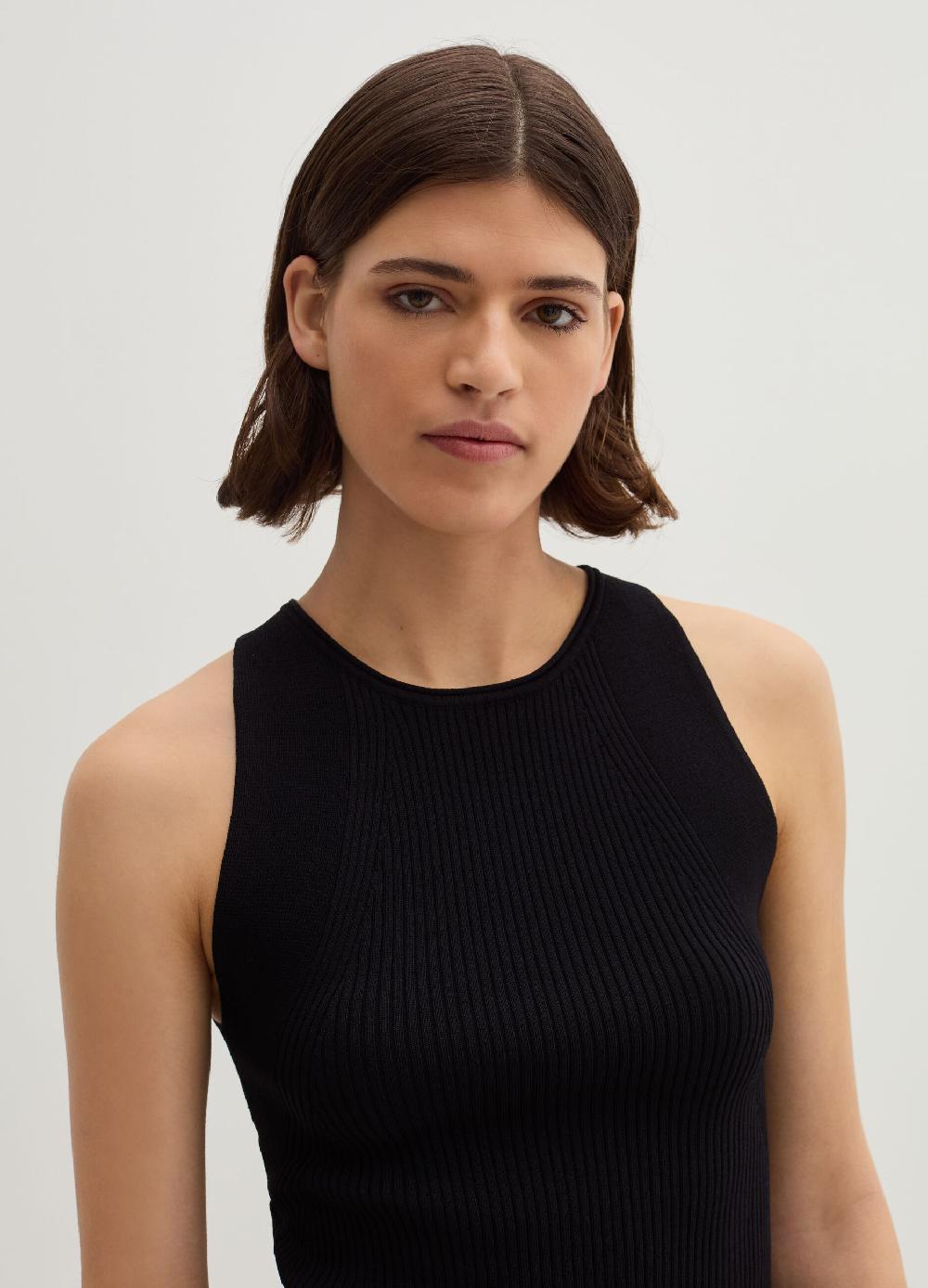 Stefanel Tank top in crêpe a coste piatte Offerta speciale