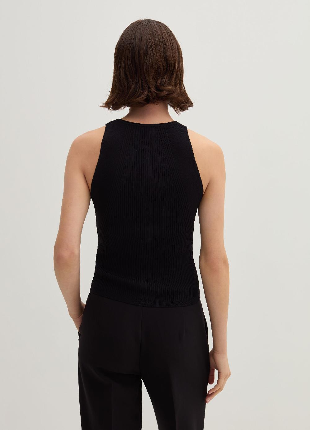 Stefanel Tank top in crêpe a coste piatte Offerta speciale