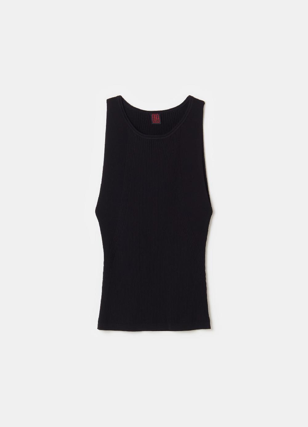Stefanel Tank top in crêpe a coste piatte Offerta speciale