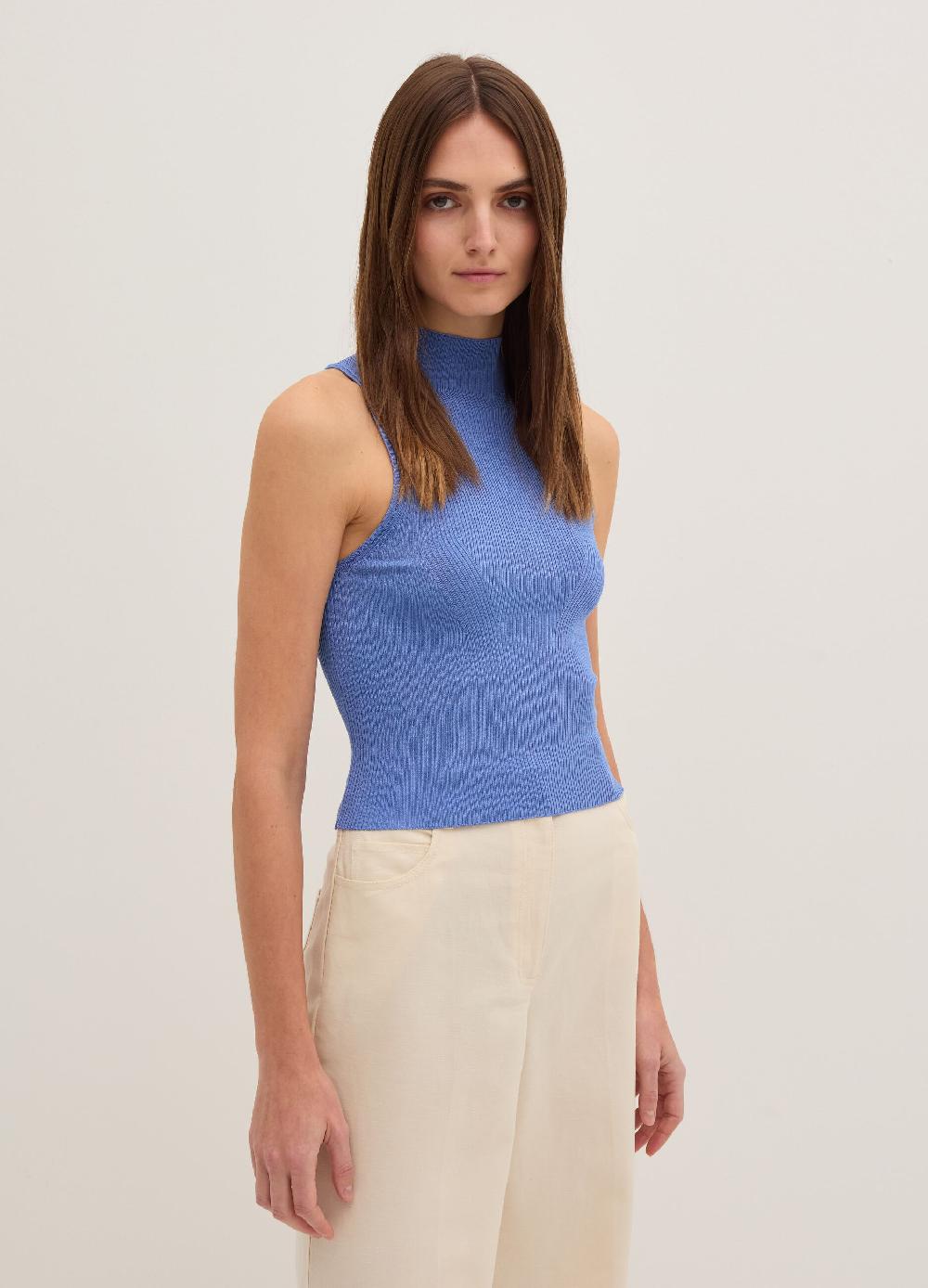 Stefanel Tank top a coste piatte mock neck Flash Sale