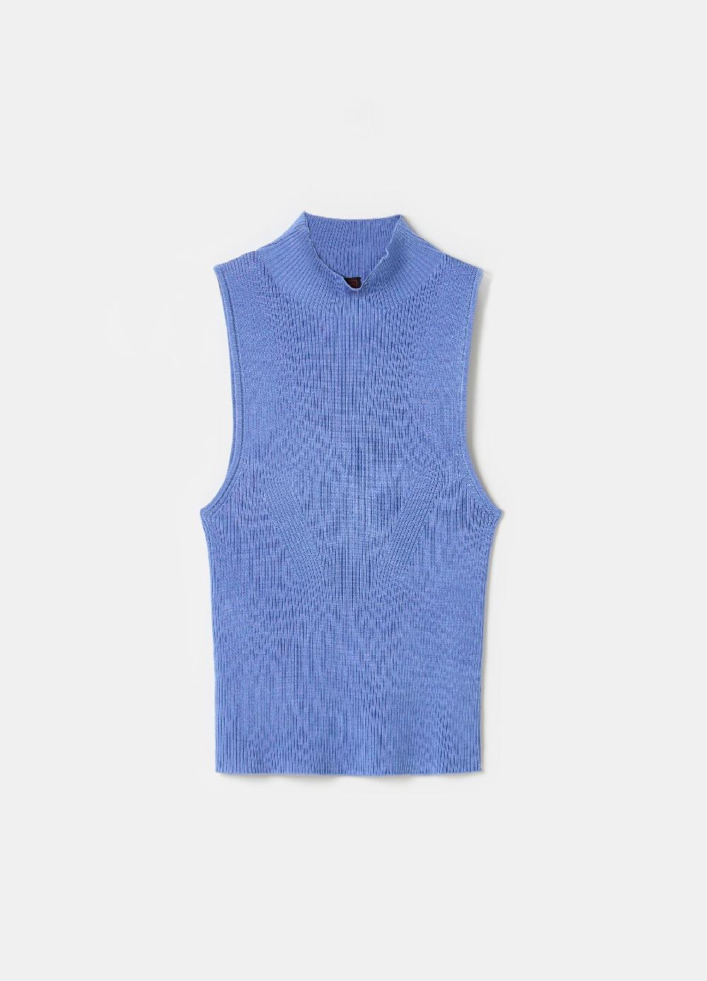 Stefanel Tank top a coste piatte mock neck Flash Sale