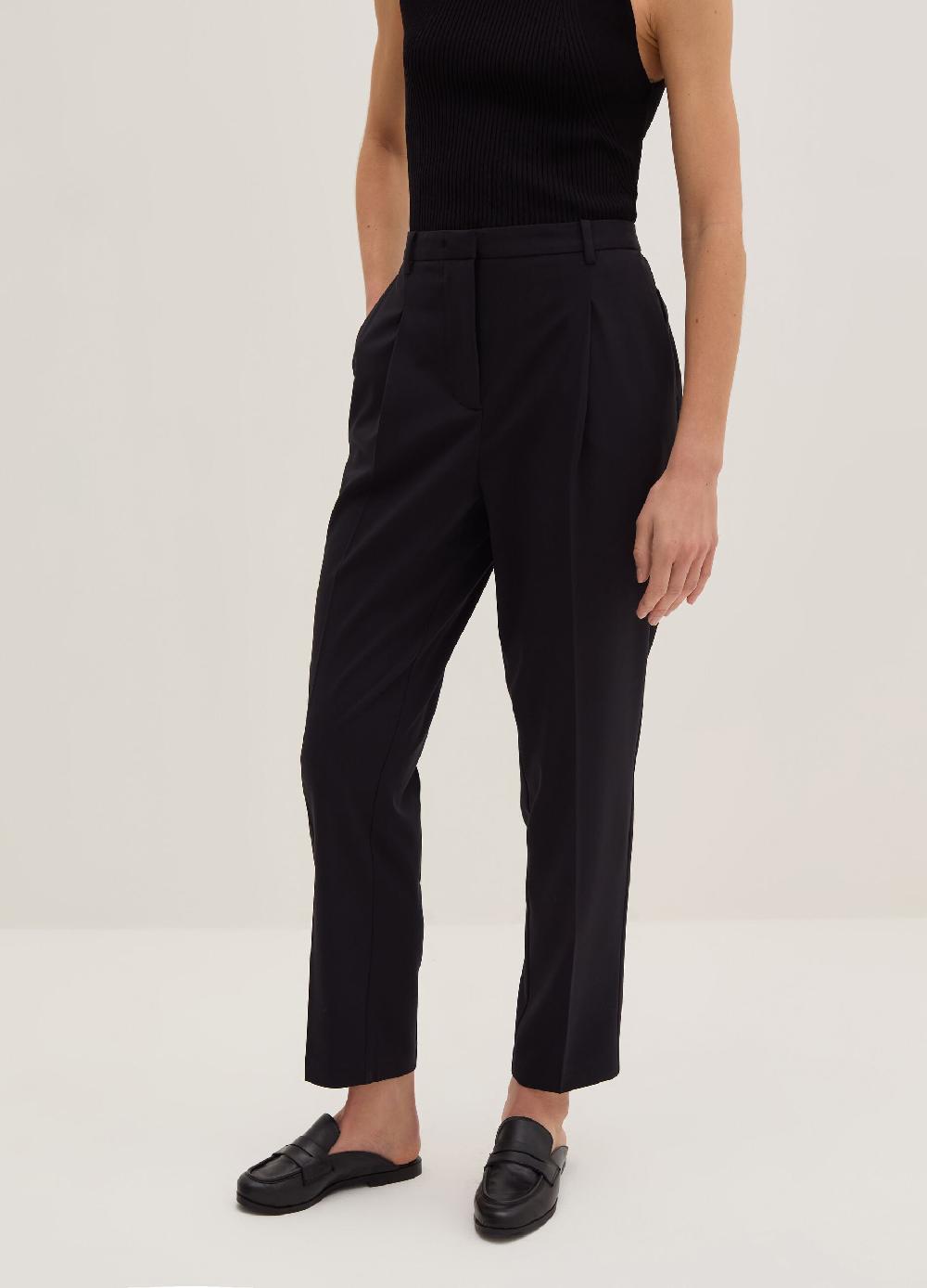 Stefanel Pantalone a sigaretta in gabardina con pinces Vendita calda