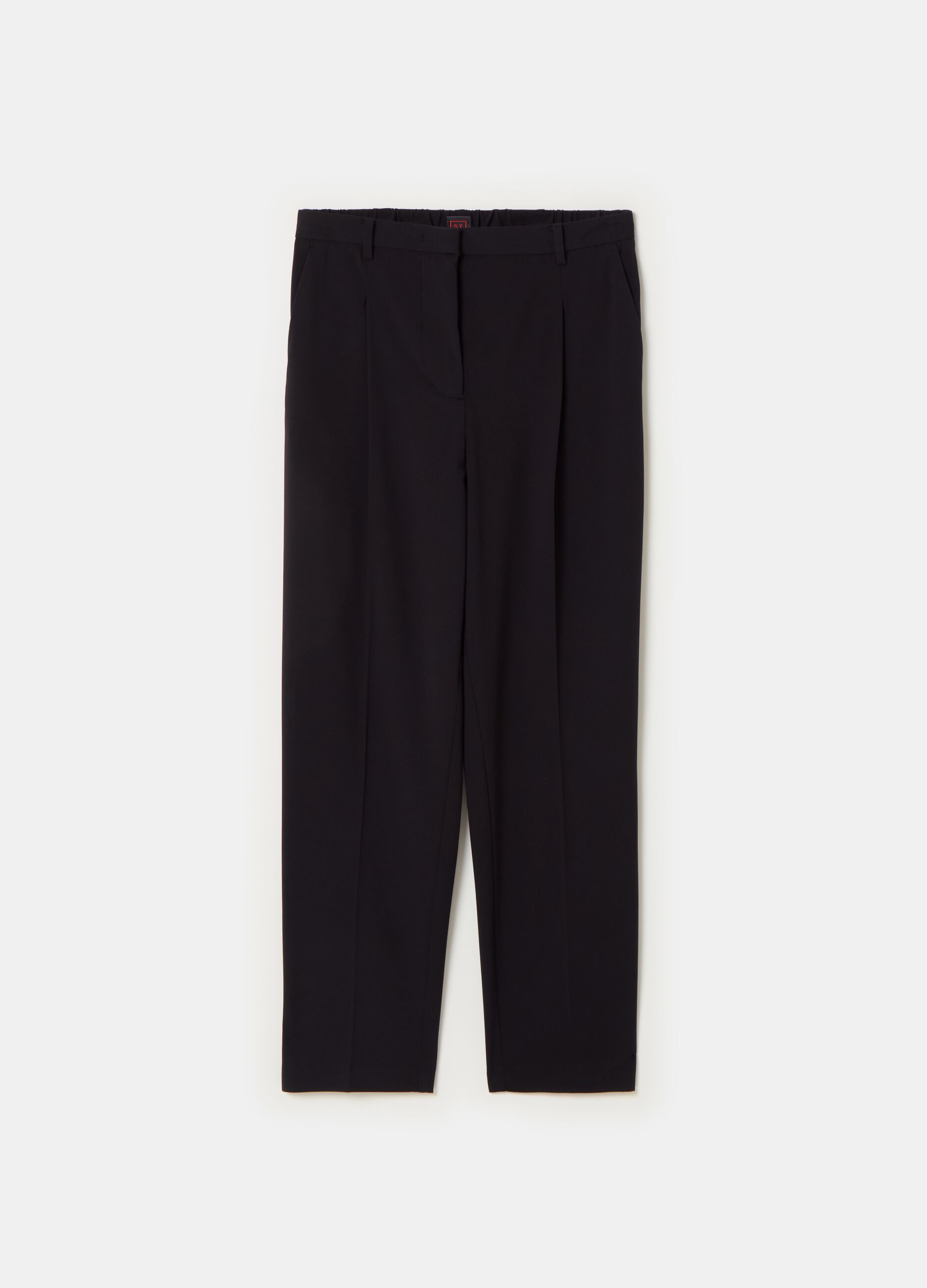 Stefanel Pantalone a sigaretta in gabardina con pinces Vendita calda