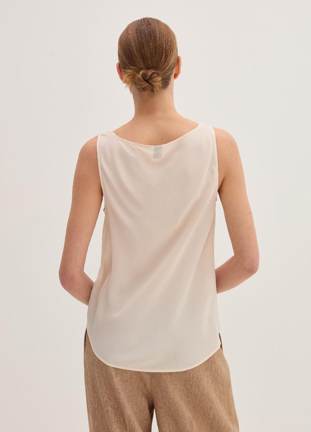 Stefanel Top in crêpe de chine con drappeggio Latest fashion