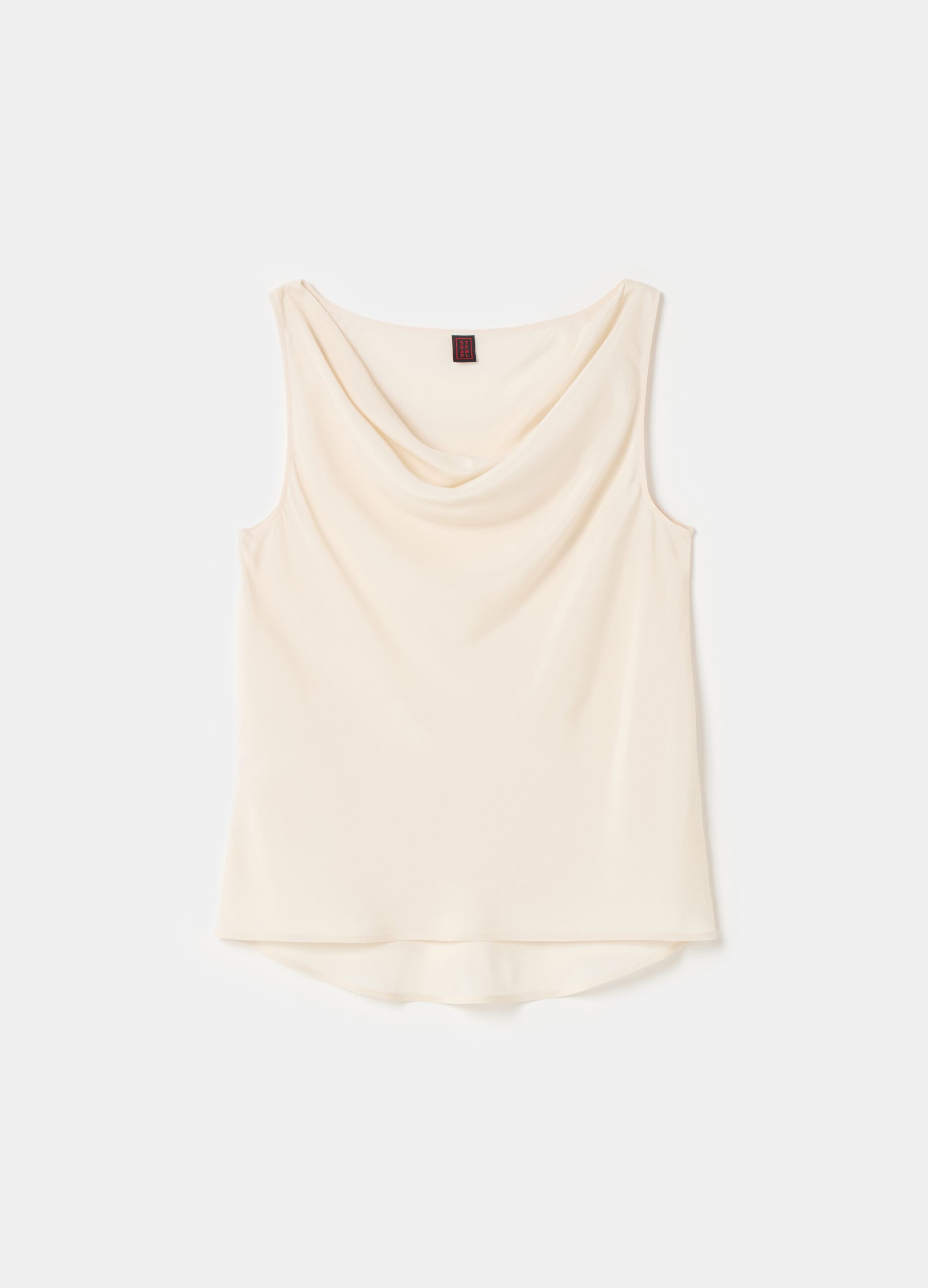 Stefanel Top in crêpe de chine con drappeggio Latest fashion