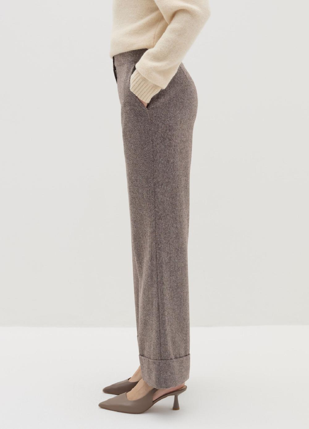 Stefanel Pantalone straight fit a spina di pesce Grandi sconti