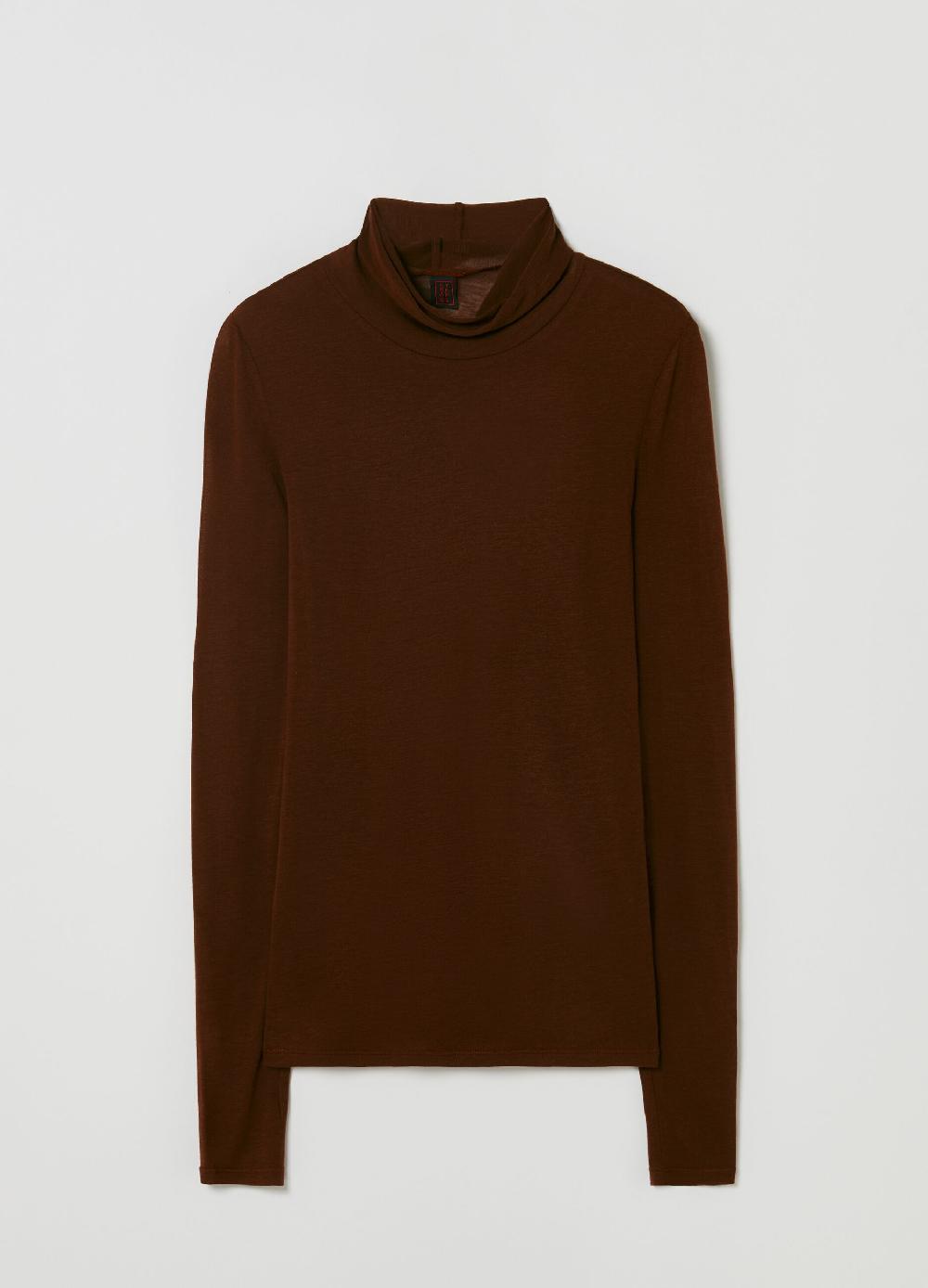 Stefanel T-shirt a collo alto in Lyocell e lana Offerte speciali