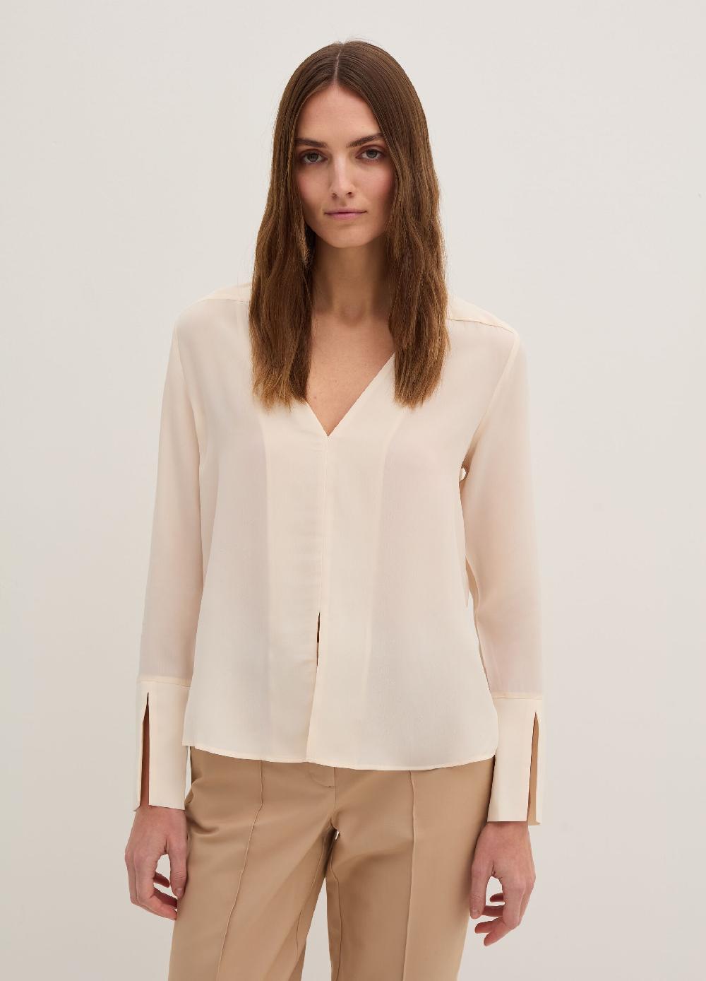 Stefanel Blusa in crêpe de chine con scollo a V Prezzo basso