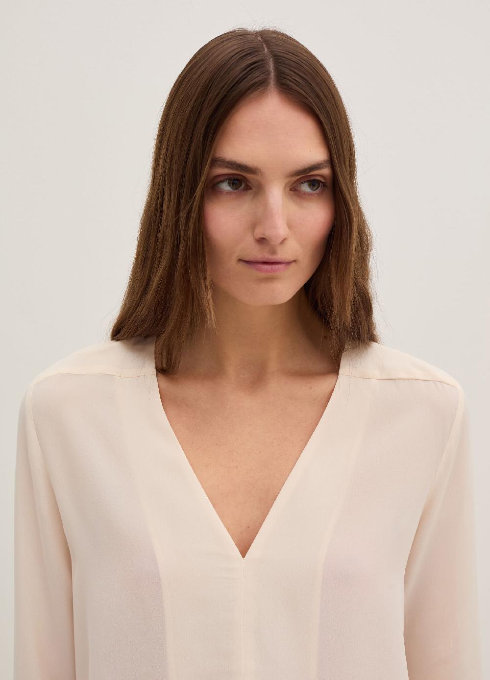 Stefanel Blusa in crêpe de chine con scollo a V Prezzo basso