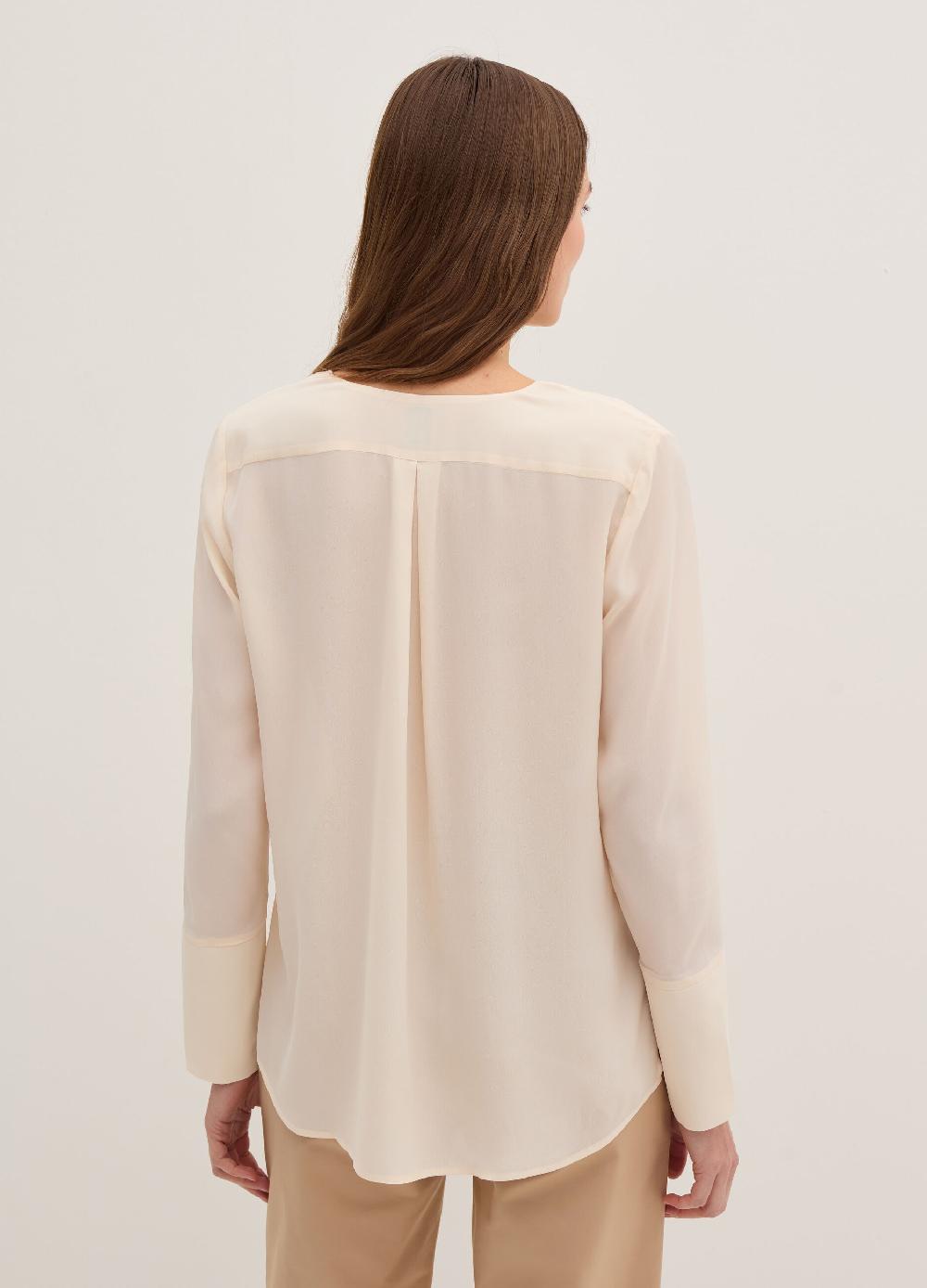 Stefanel Blusa in crêpe de chine con scollo a V Prezzo basso