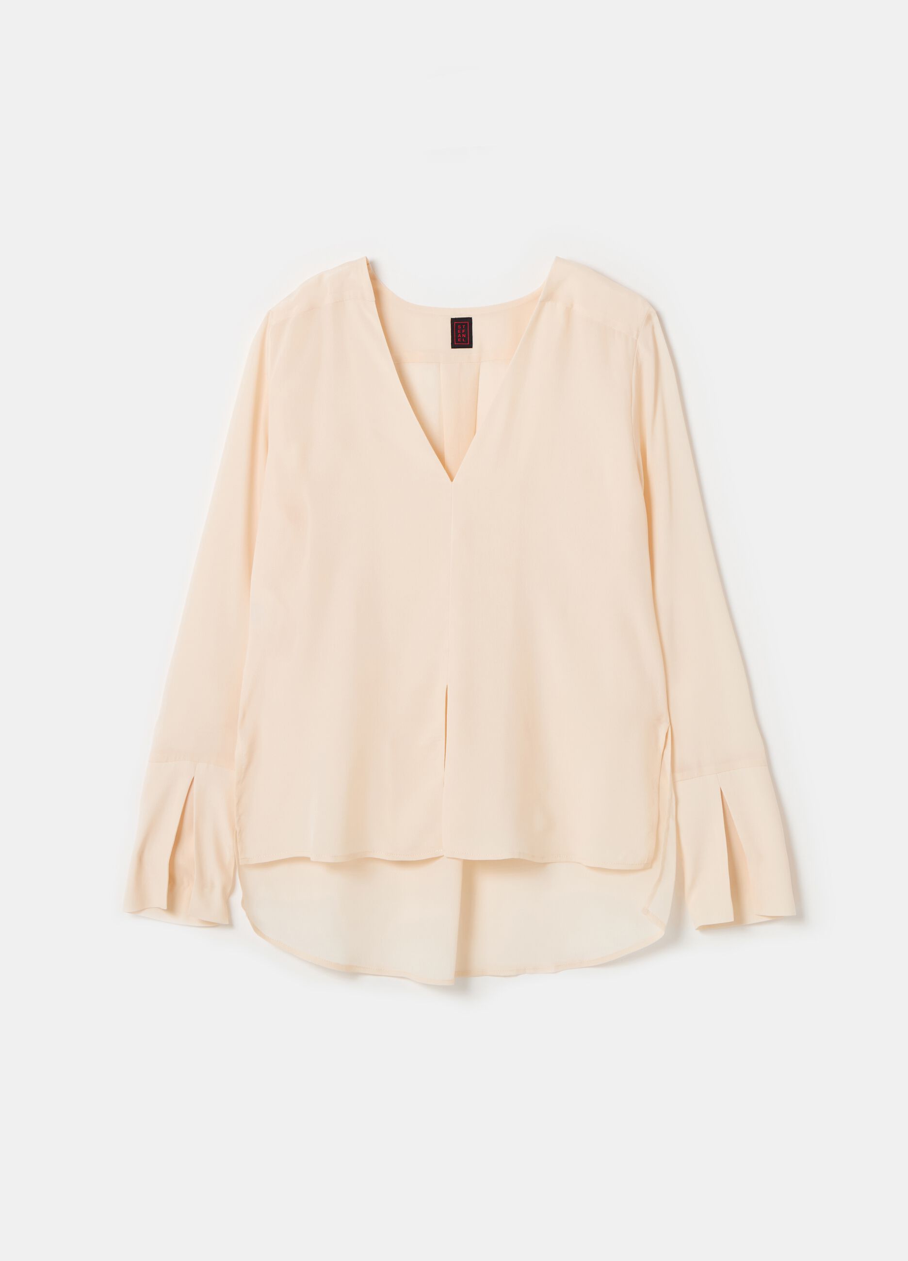 Stefanel Blusa in crêpe de chine con scollo a V Prezzo basso