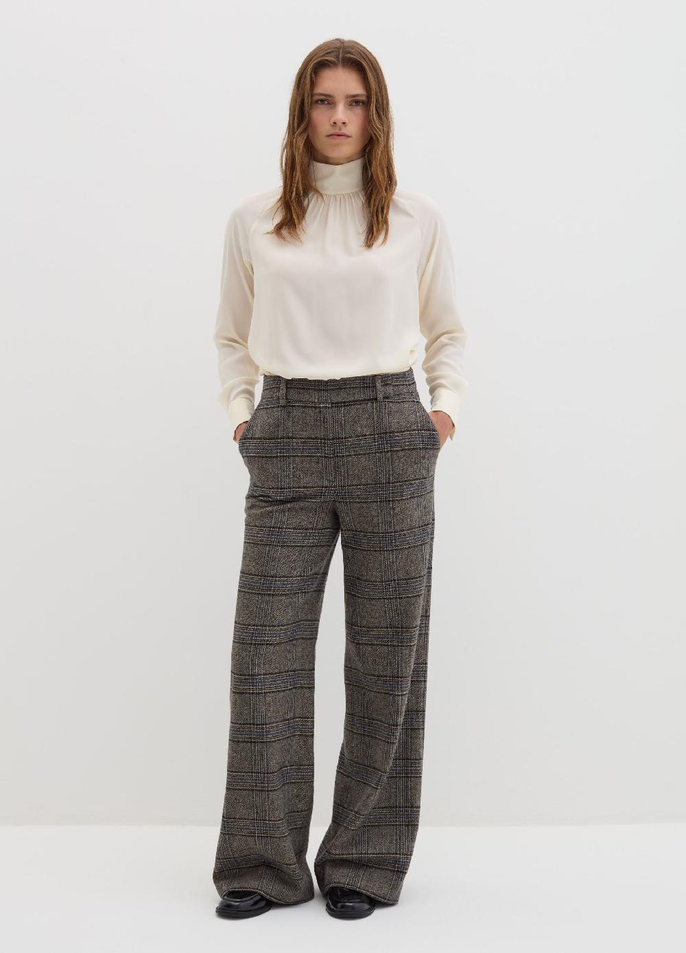 Stefanel Pantalone palazzo fantasia tartan Fino al 50% di sconto