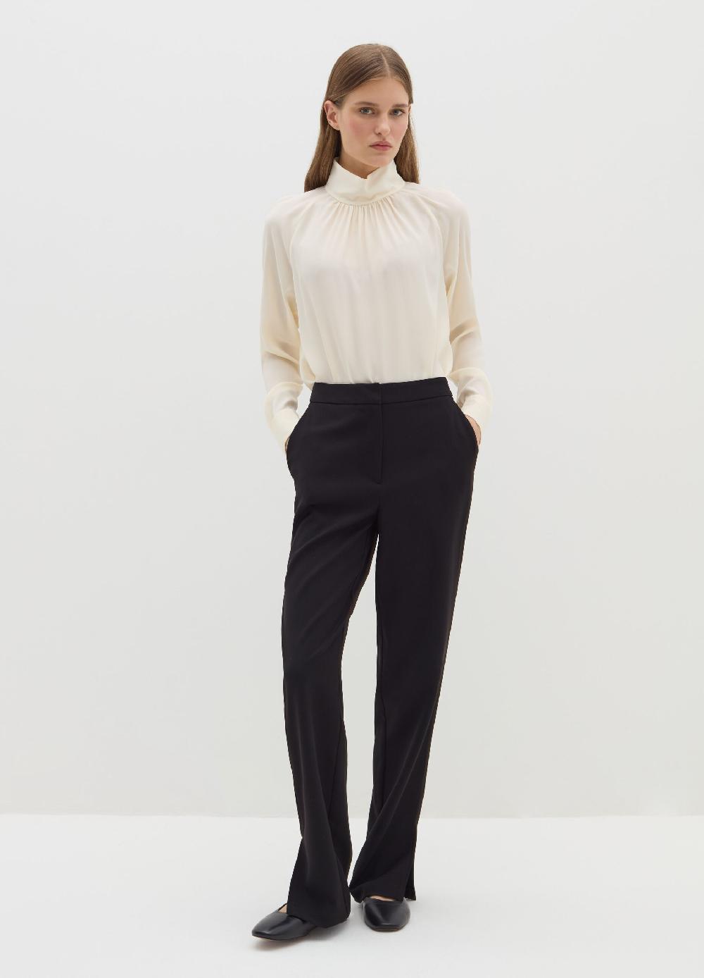 Stefanel Blusa a collo alto in viscosa e seta
