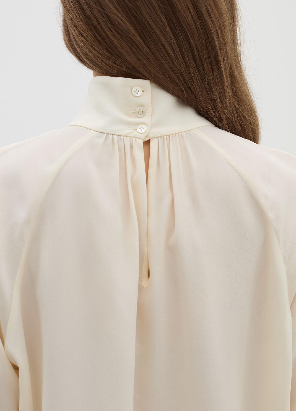 Stefanel Blusa a collo alto in viscosa e seta Only for today