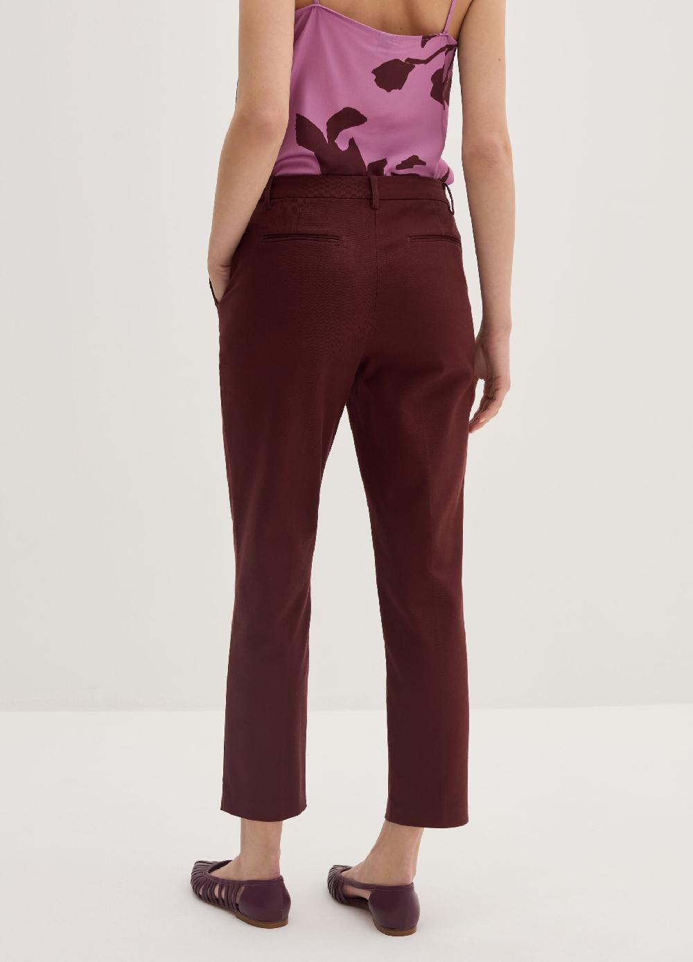 Stefanel Pantalone a sigaretta cropped in twill Enormi sconti