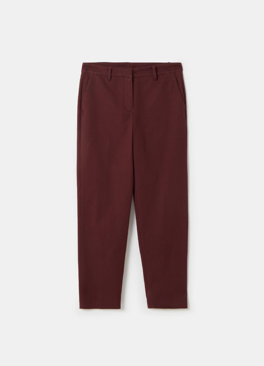 Stefanel Pantalone a sigaretta cropped in twill Enormi sconti