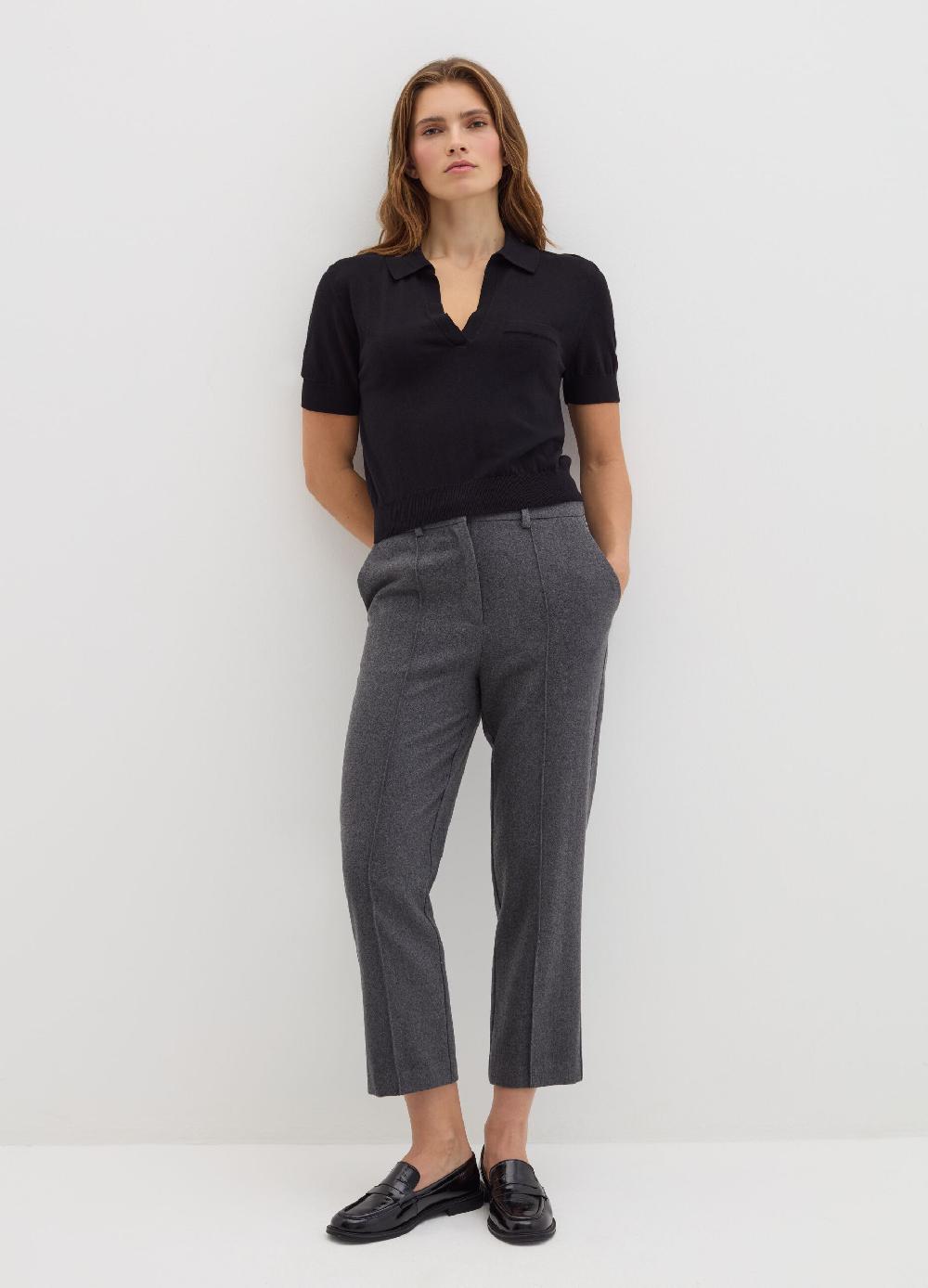 Stefanel Pantalone crop straight fit in pannetto 50% di sconto con spedizione gratuita