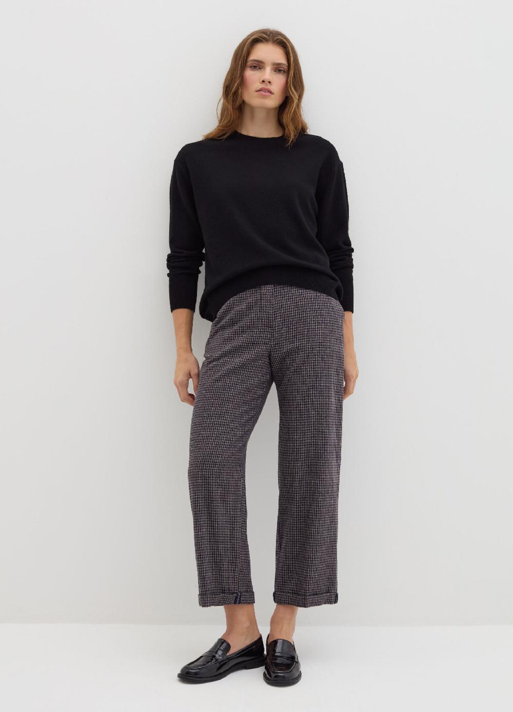 Stefanel Pantalone cropped a sigaretta fantasia check Trasporto libero internazionale