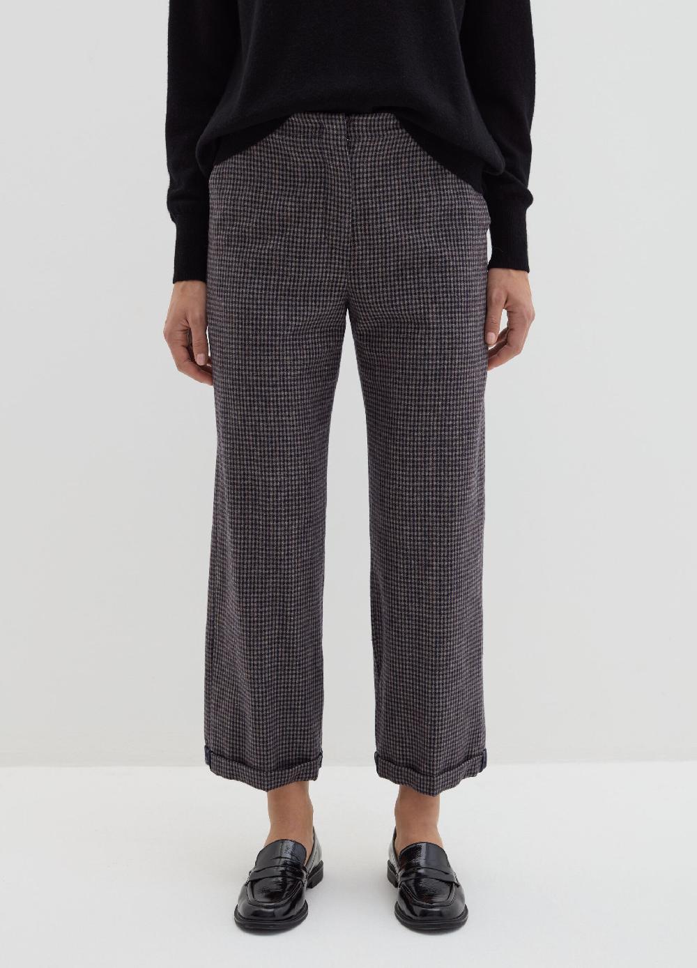 Stefanel Pantalone cropped a sigaretta fantasia check Trasporto libero internazionale