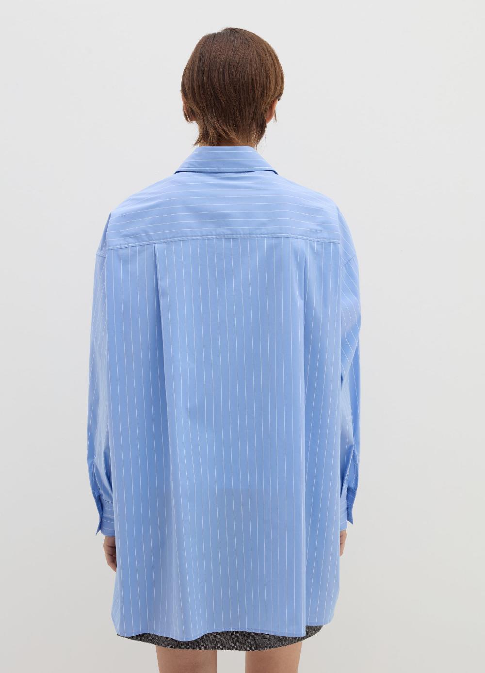 Stefanel Camicia gessata oversize in popeline In vendita